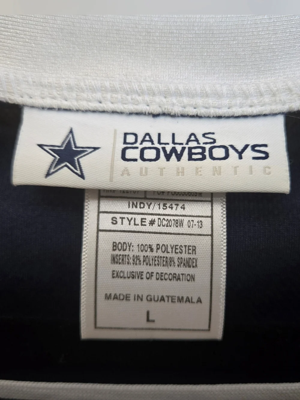 Dallas Cowboys - Women's Navy Lace-Up V-Neck Sequined‎ Bling Football Tee Sz Lg